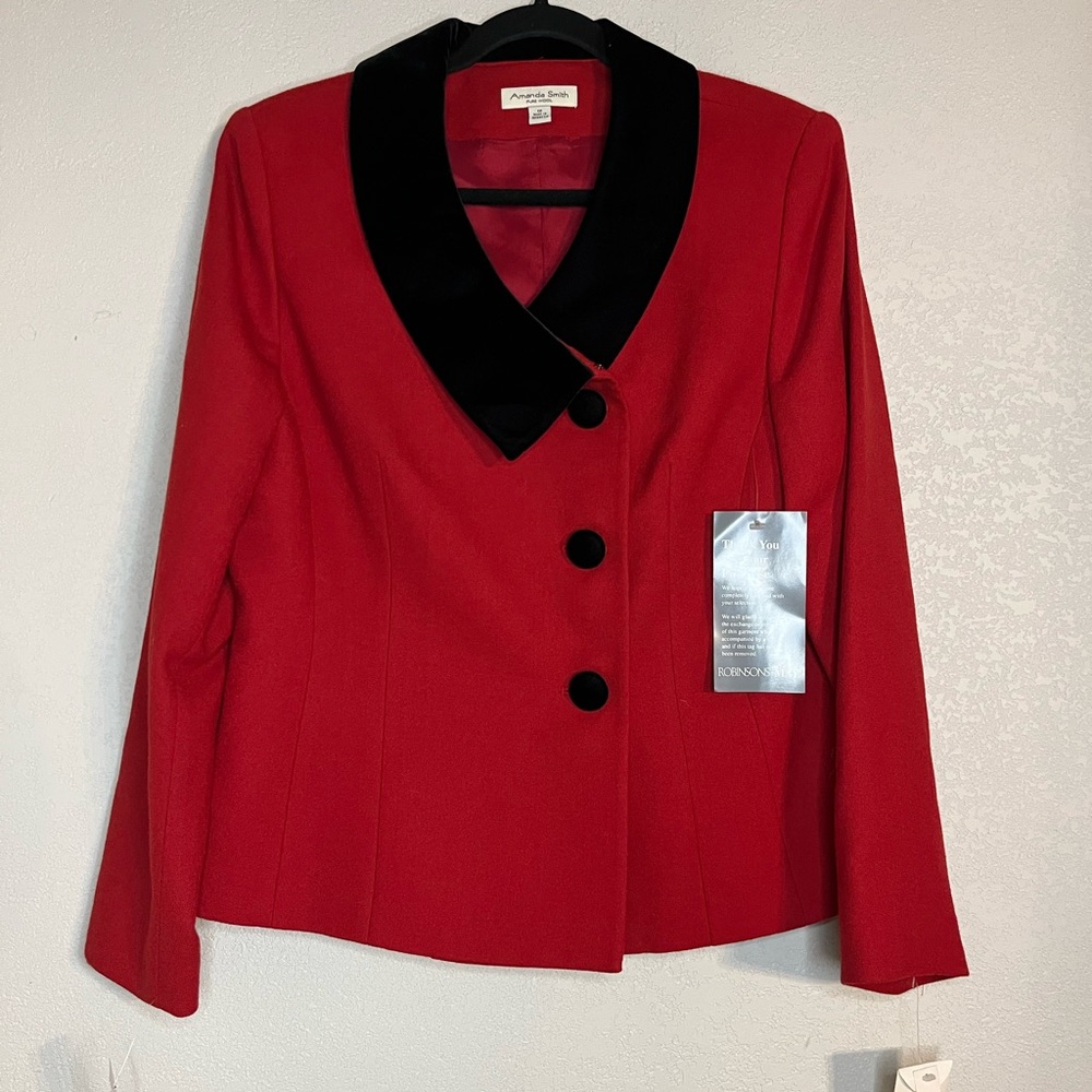 NWT Amanda Smith Woman Pure Wool Blazer Jacket SZ  12